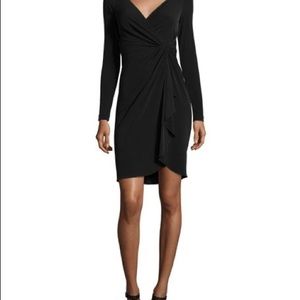 Catherine Malandrino Black Wrap Dress 3/4 Sleeve